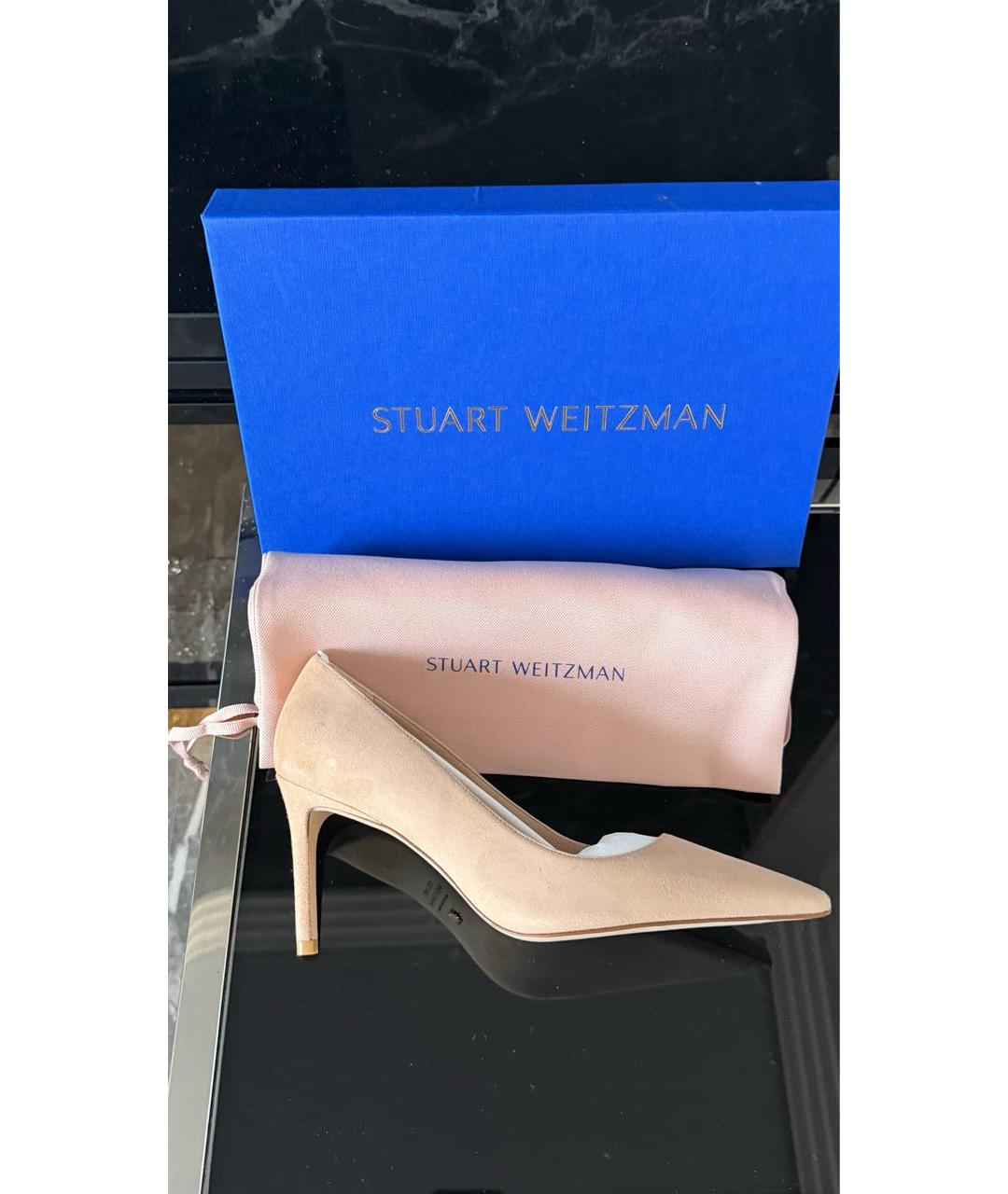 STUART WEITZMAN Бежевые замшевые туфли, фото 7