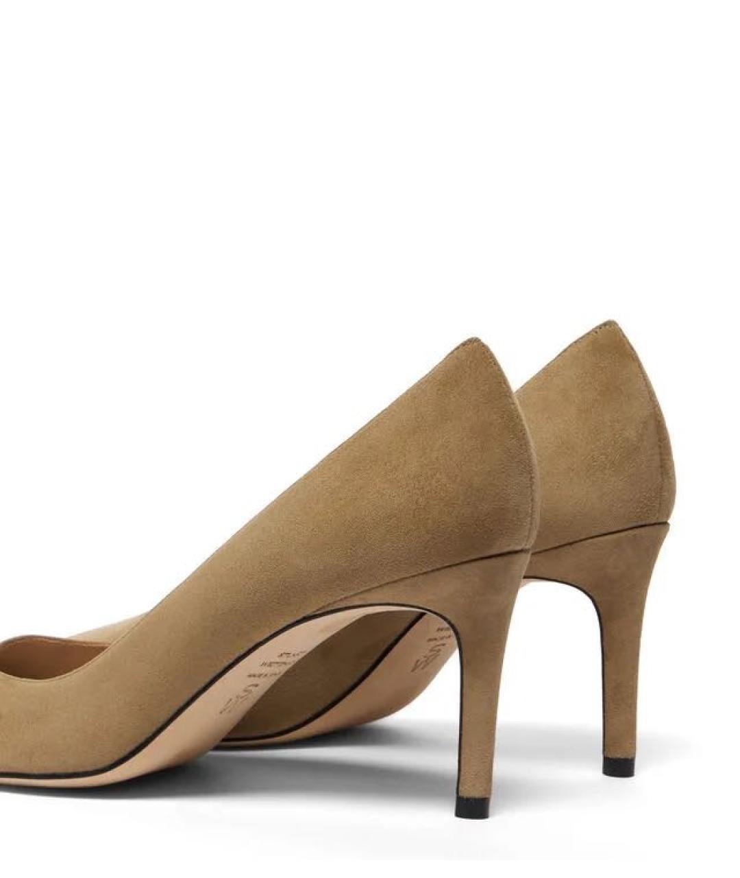 STUART WEITZMAN Бежевые замшевые туфли, фото 5