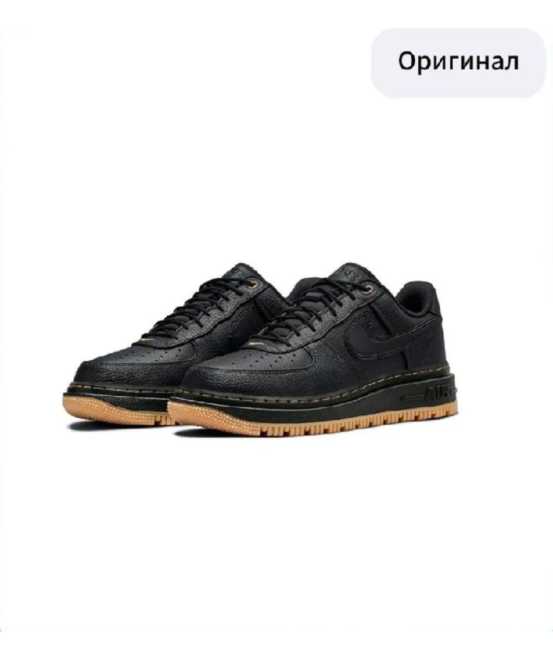 NIKE Черные кожаные низкие кроссовки / кеды, фото 2