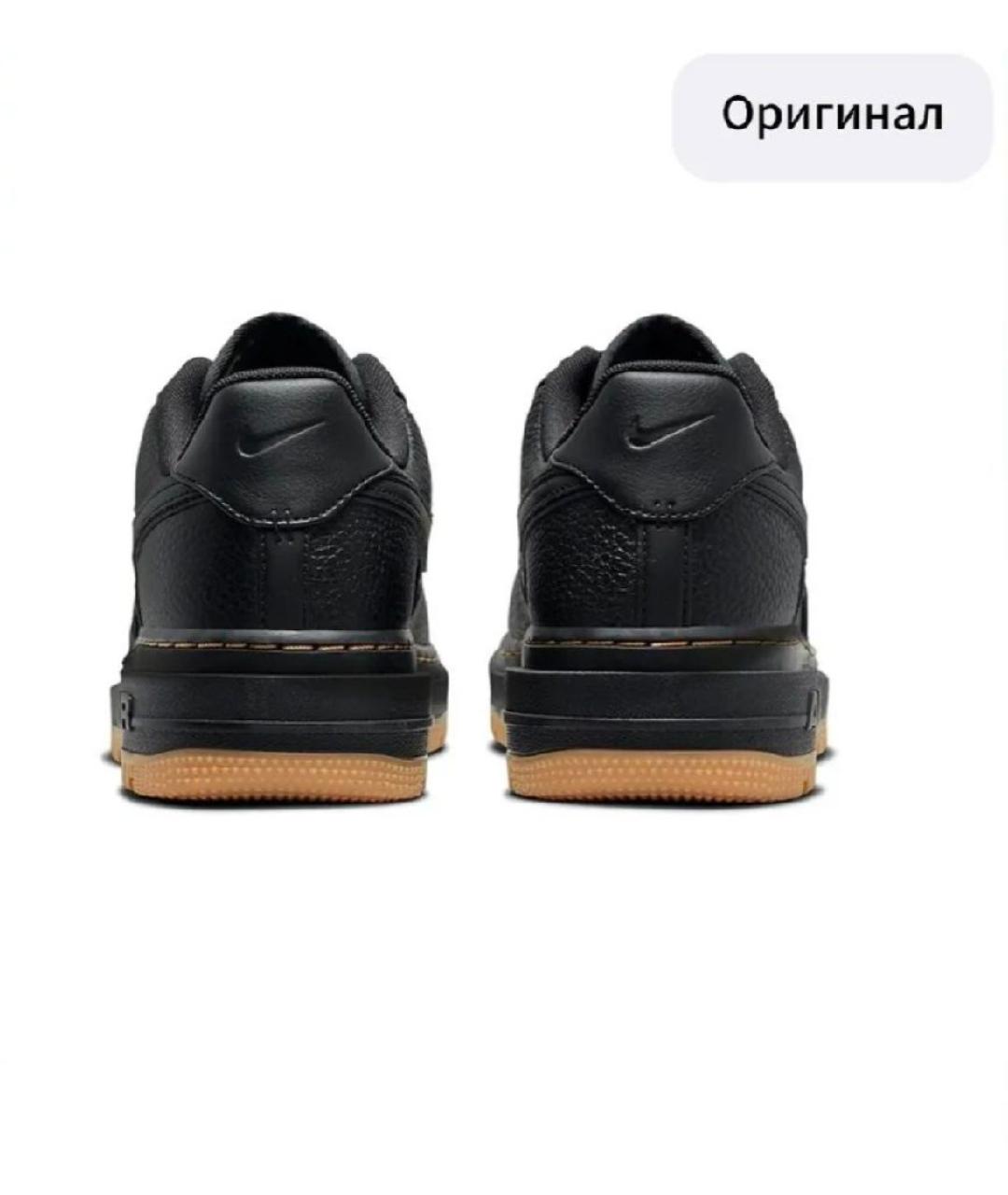 NIKE Черные кожаные низкие кроссовки / кеды, фото 4