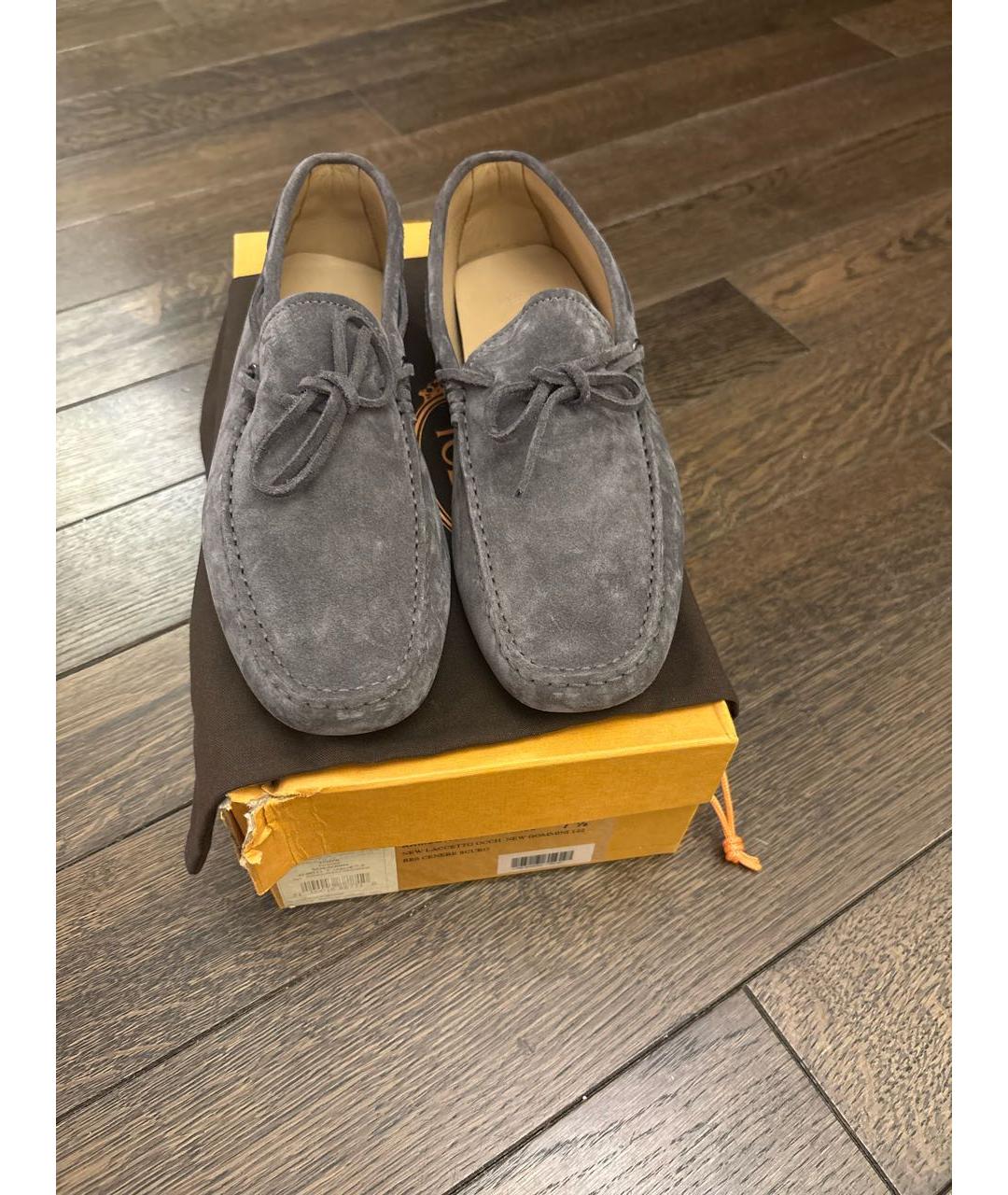 TOD'S Серые замшевые мокасины, фото 3