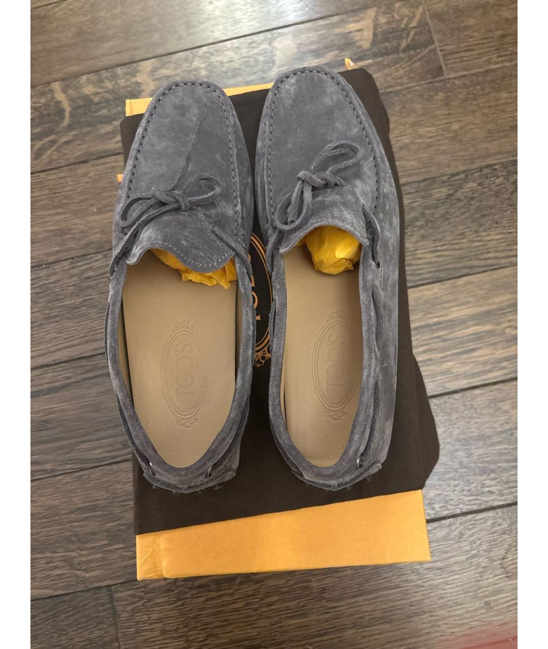 TOD'S Серые замшевые мокасины, фото 5