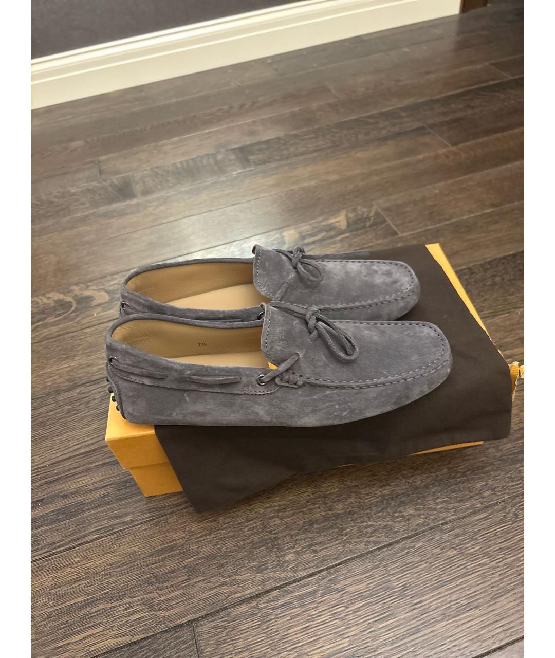 TOD'S Серые замшевые мокасины, фото 8