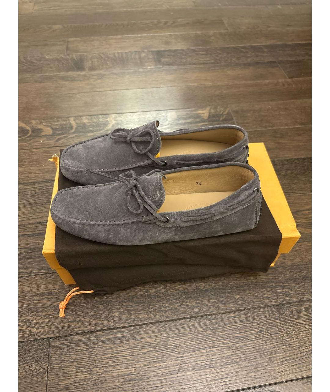 TOD'S Серые замшевые мокасины, фото 2