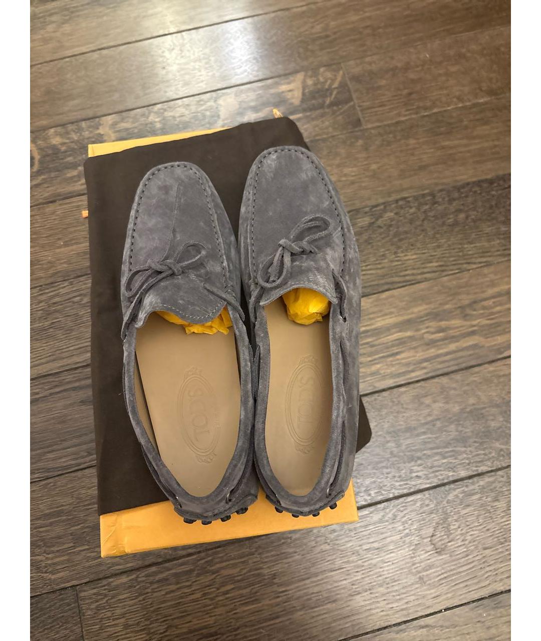 TOD'S Серые замшевые мокасины, фото 7