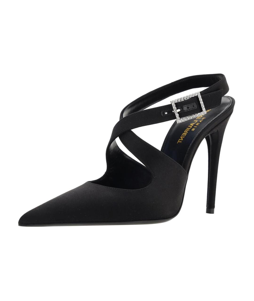 SAINT LAURENT Черные текстильные туфли, фото 3