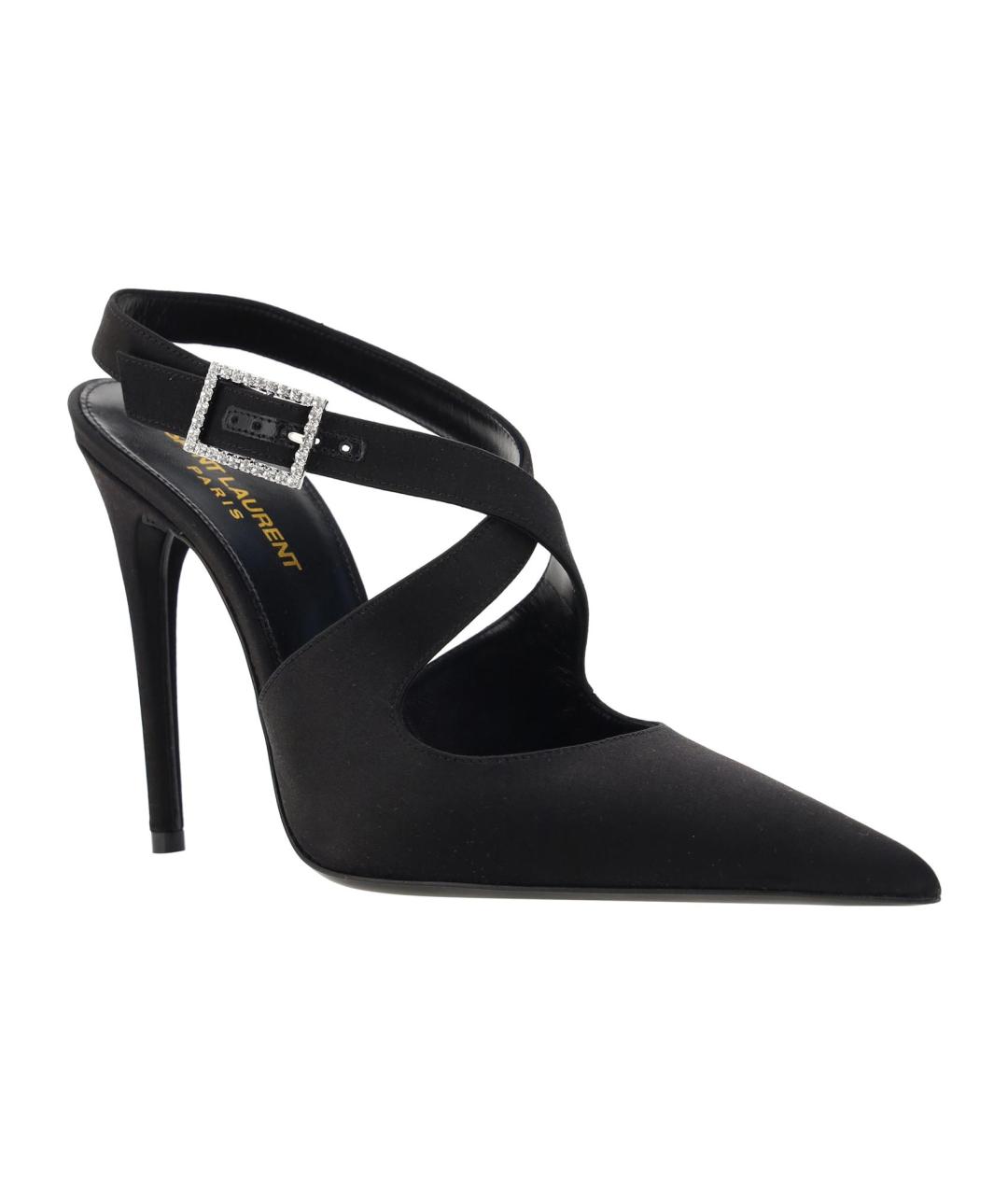 SAINT LAURENT Черные текстильные туфли, фото 4