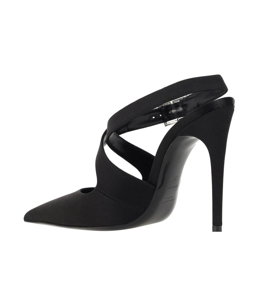 SAINT LAURENT Черные текстильные туфли, фото 5