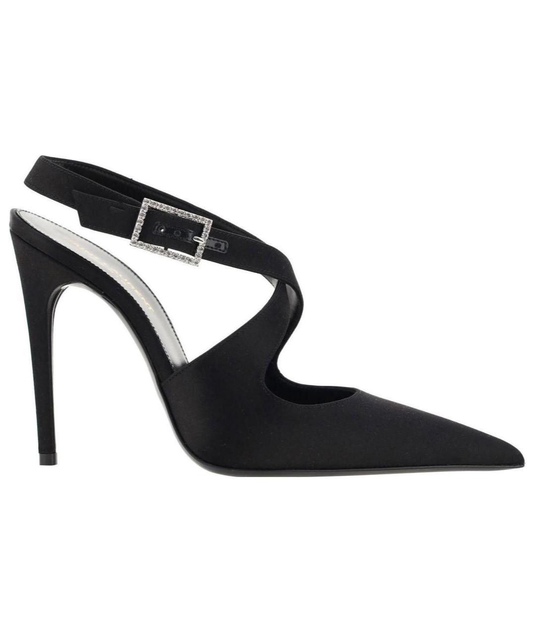 SAINT LAURENT Черные текстильные туфли, фото 1