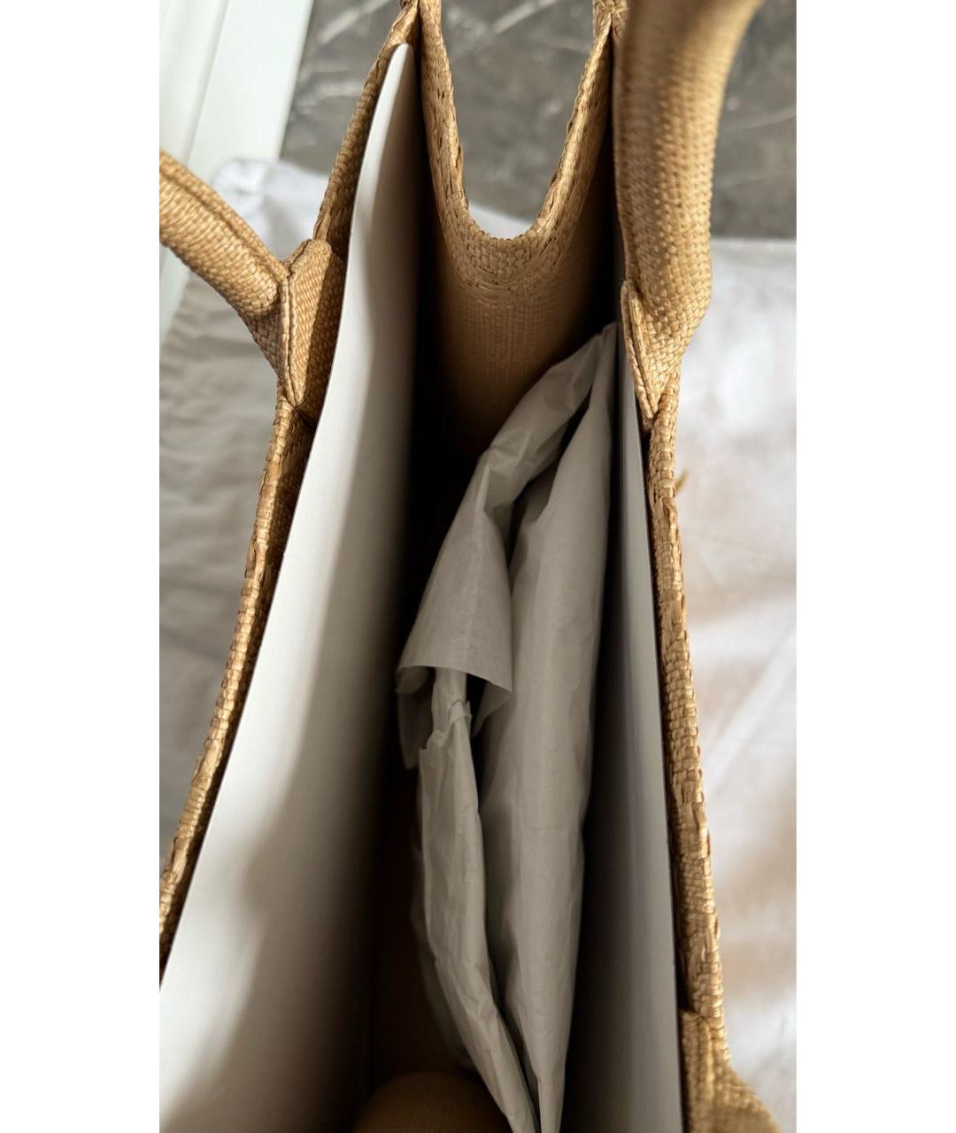 CHRISTIAN DIOR Бежевая пелетеная сумка тоут, фото 5