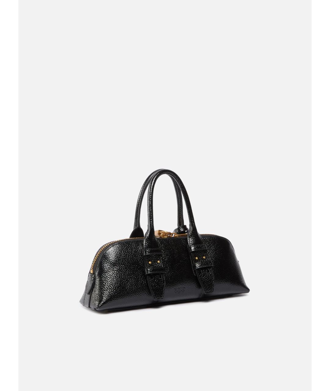 PINKO Черная кожаная сумка с короткими ручками, фото 3