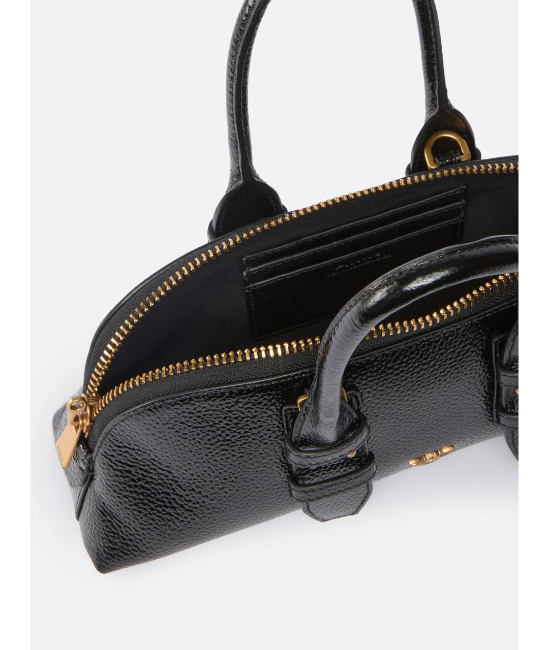 PINKO Черная кожаная сумка с короткими ручками, фото 5