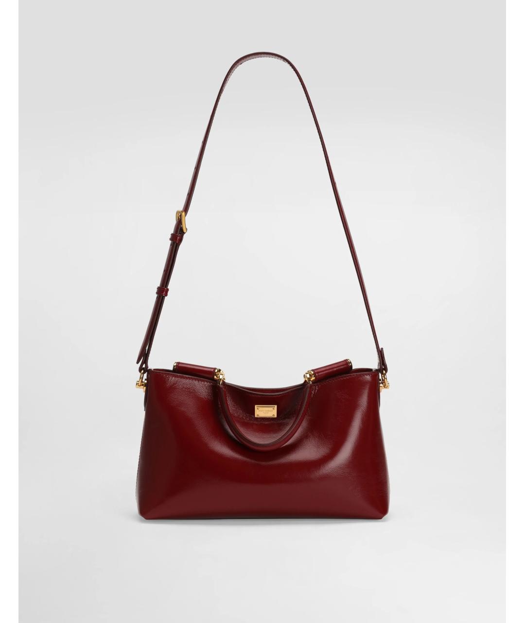 DOLCE&GABBANA Красная кожаная сумка тоут, фото 4