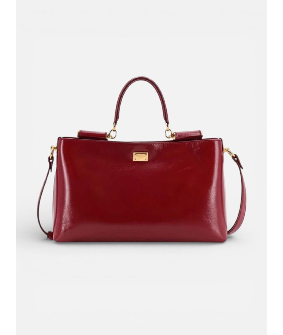 DOLCE&GABBANA Красная кожаная сумка тоут, фото 7