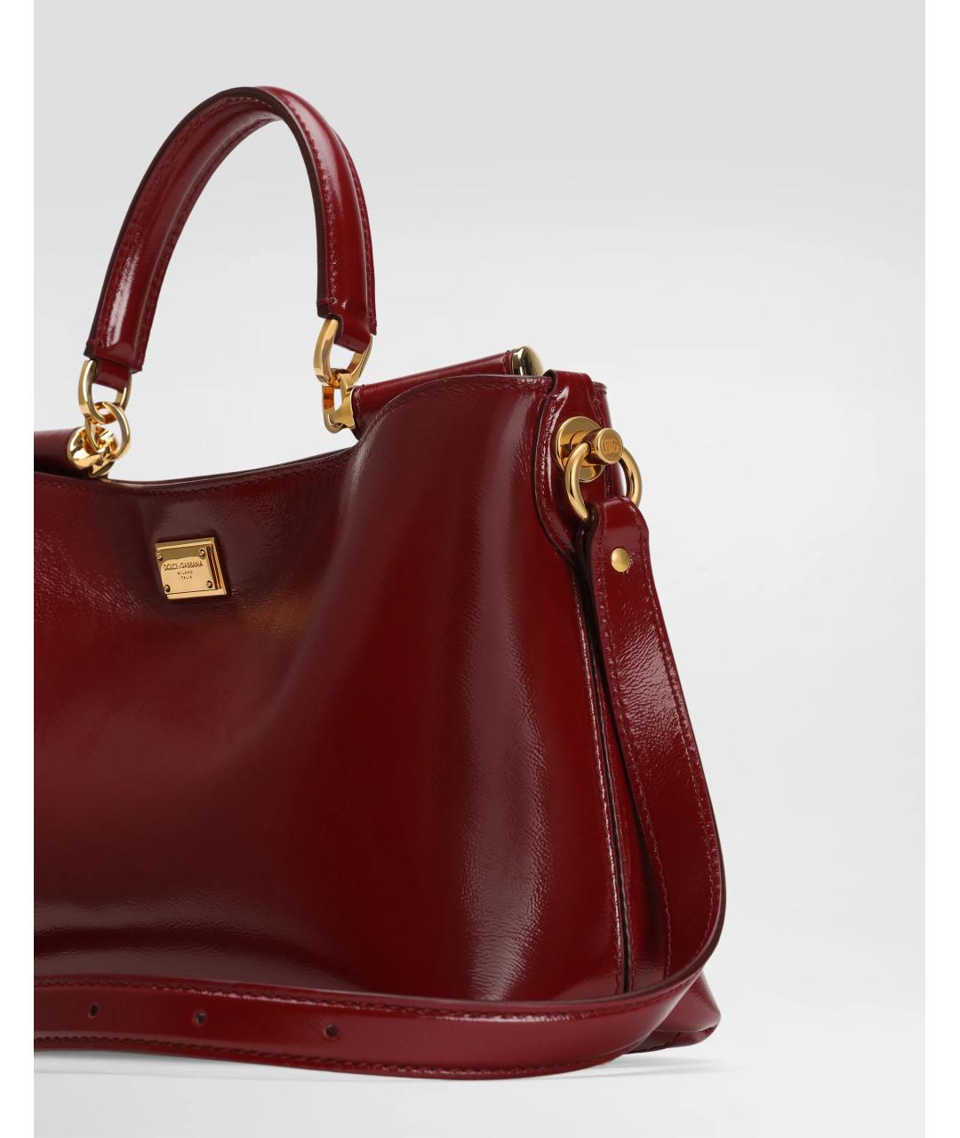 DOLCE&GABBANA Красная кожаная сумка тоут, фото 6