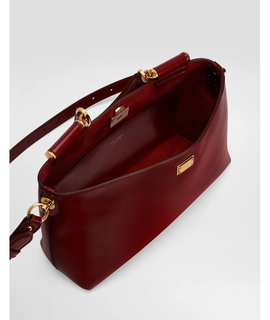DOLCE&GABBANA Красная кожаная сумка тоут, фото 5