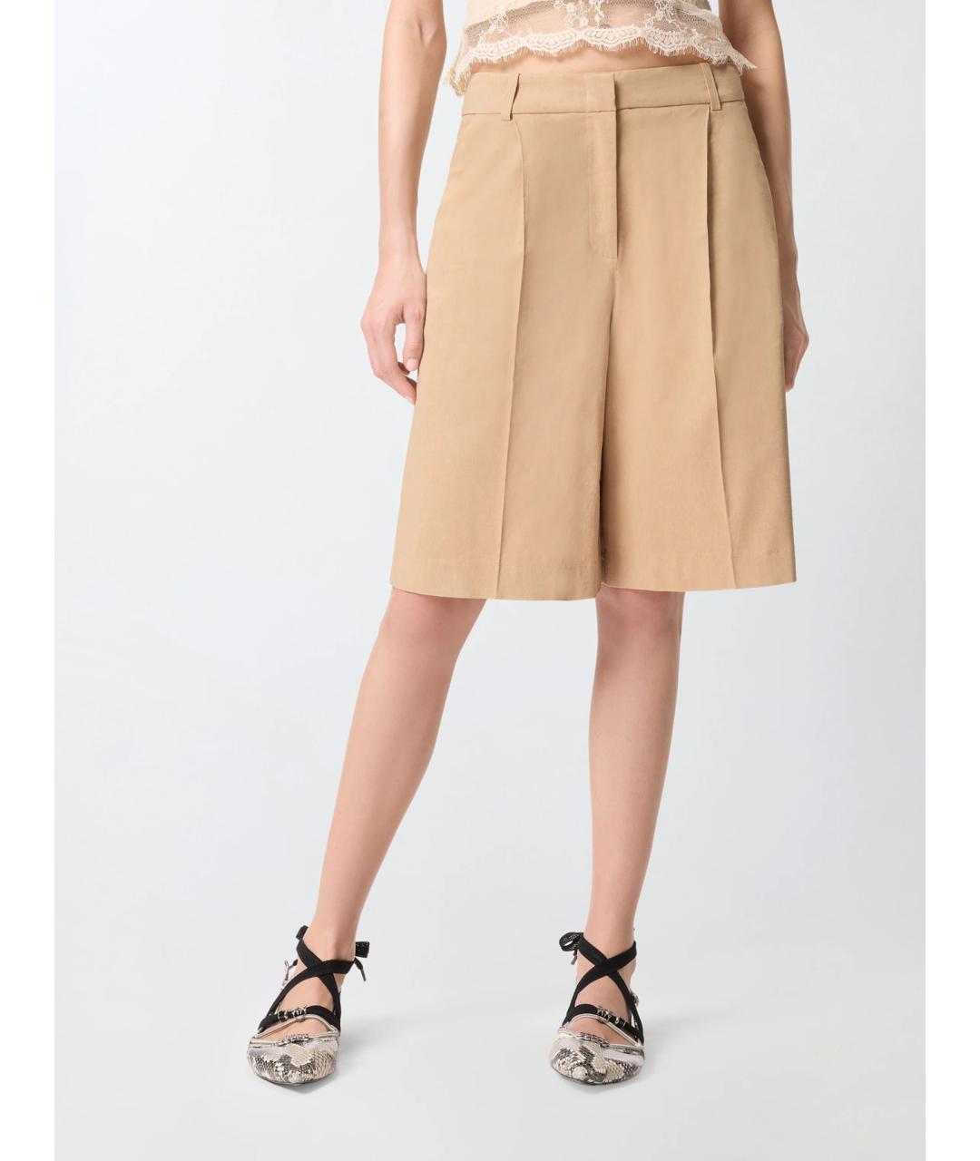 PINKO Бежевые льняные шорты, фото 3