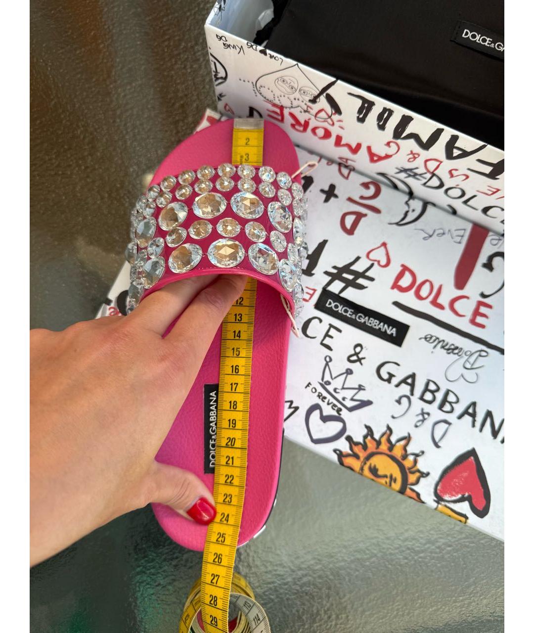 DOLCE&GABBANA Розовые шлепанцы, фото 7