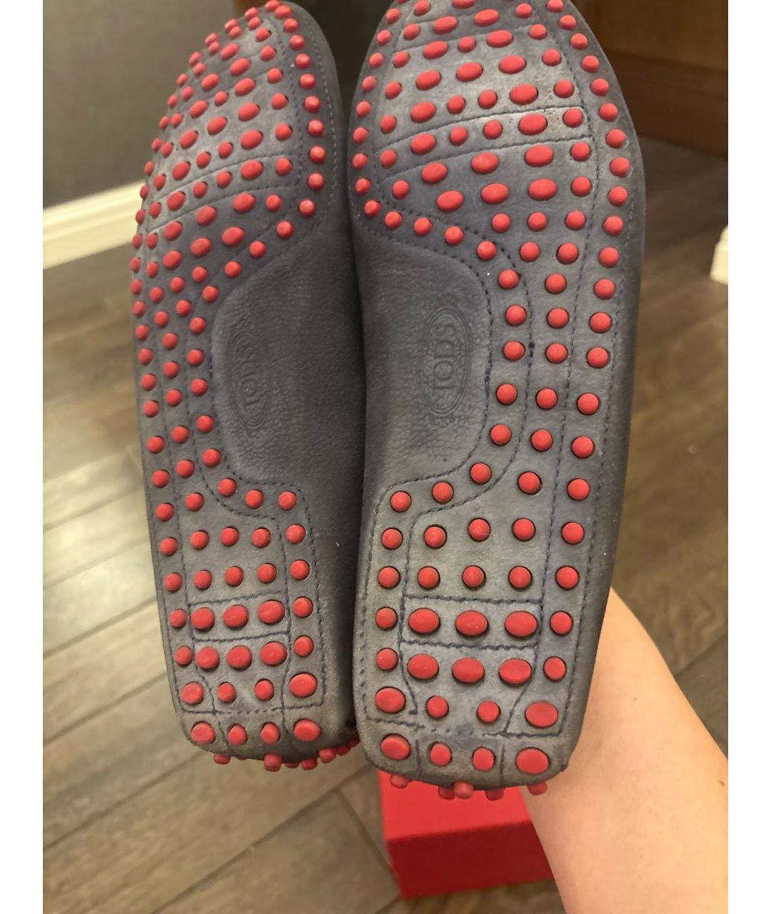 TOD'S Синие нубуковые мокасины, фото 5