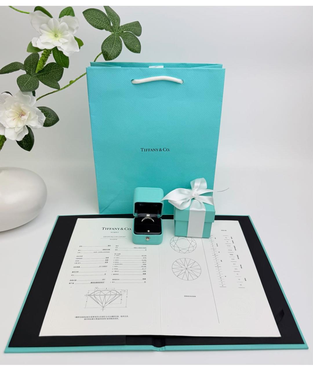 TIFFANY&CO Белое платиновое кольцо, фото 2