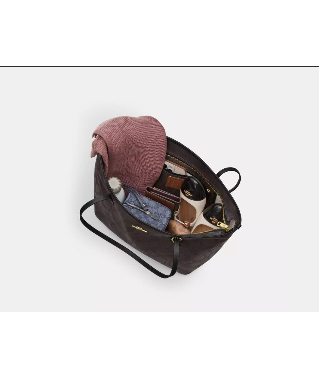 COACH Коричневая сумка тоут, фото 5