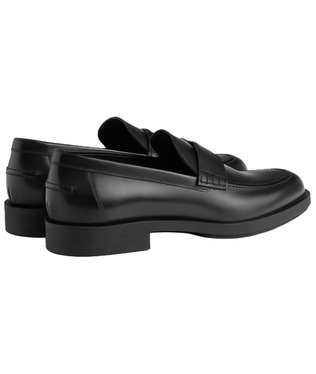 HERMES Черные кожаные лоферы, фото 5