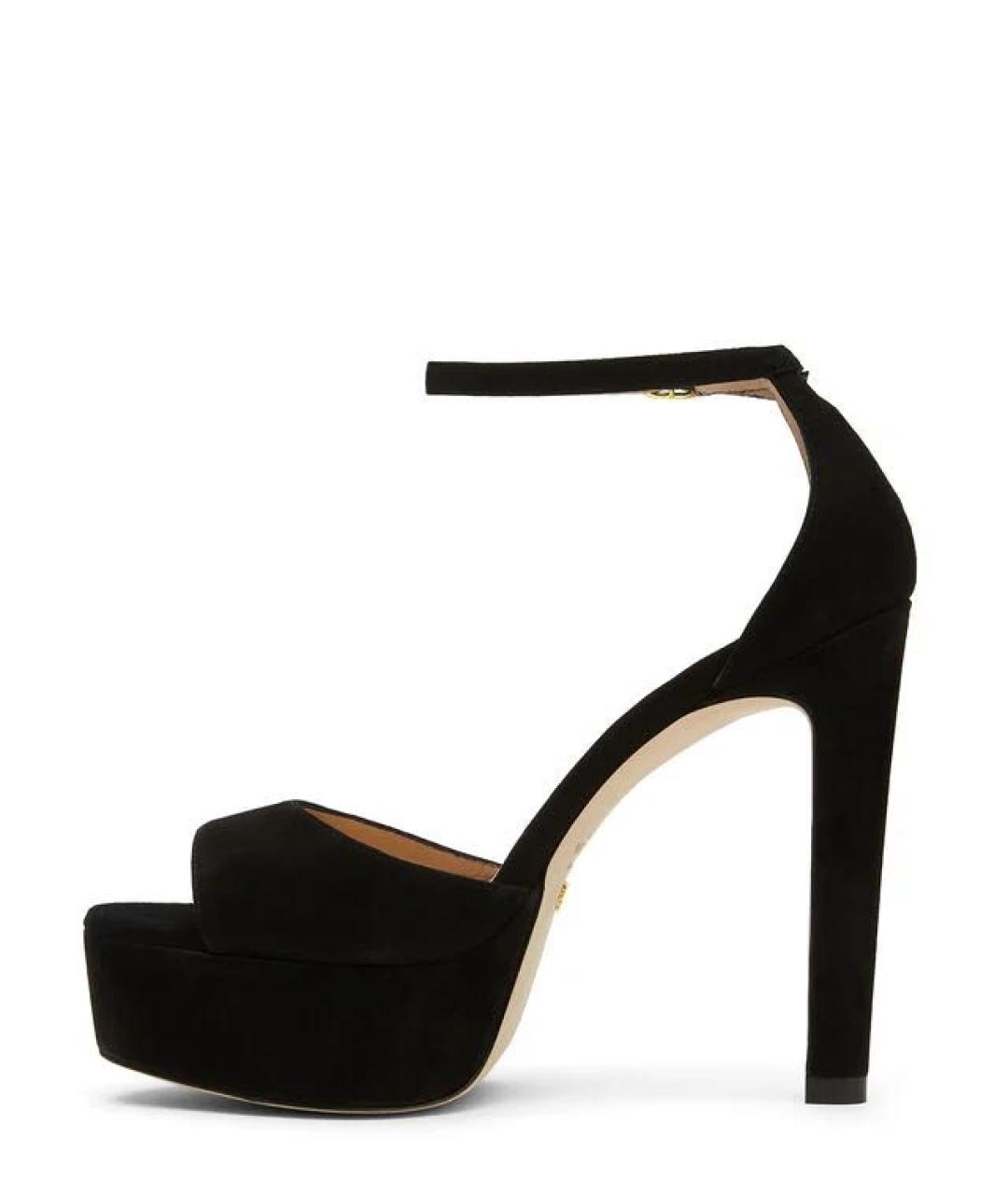 STUART WEITZMAN Черные замшевые босоножки, фото 3
