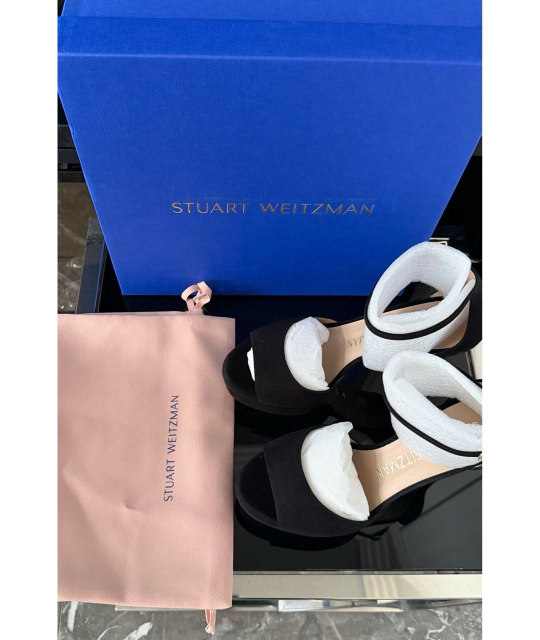 STUART WEITZMAN Черные замшевые босоножки, фото 7