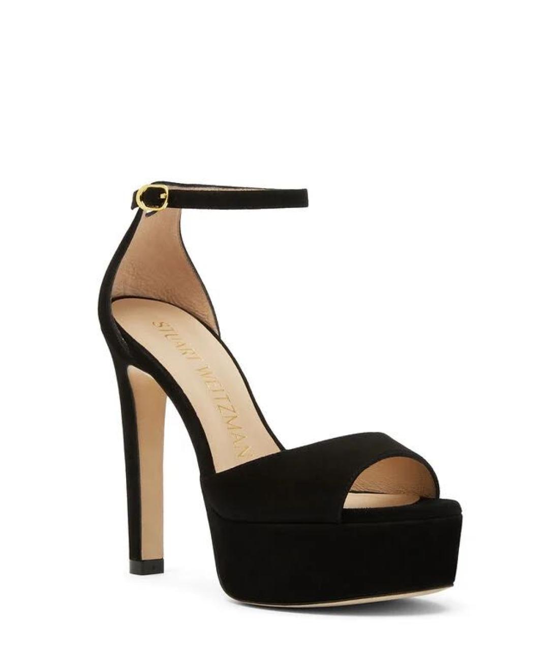 STUART WEITZMAN Черные замшевые босоножки, фото 2