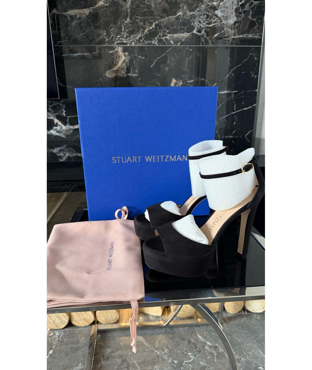 STUART WEITZMAN Черные замшевые босоножки, фото 6