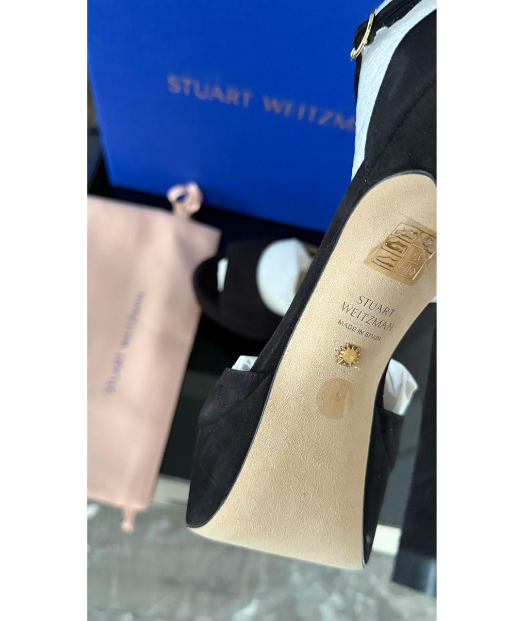 STUART WEITZMAN Черные замшевые босоножки, фото 8