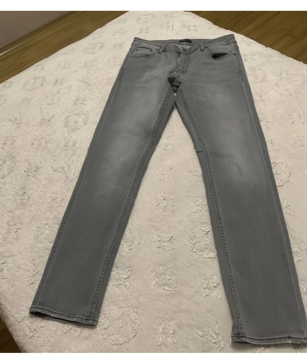 PRADA Серые хлопковые прямые джинсы, фото 5