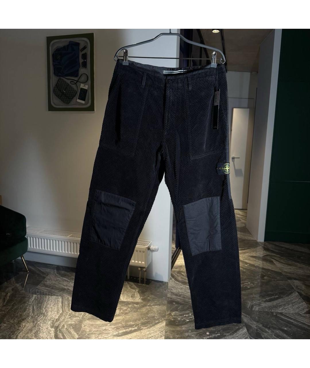 STONE ISLAND Черные хлопковые повседневные брюки, фото 5