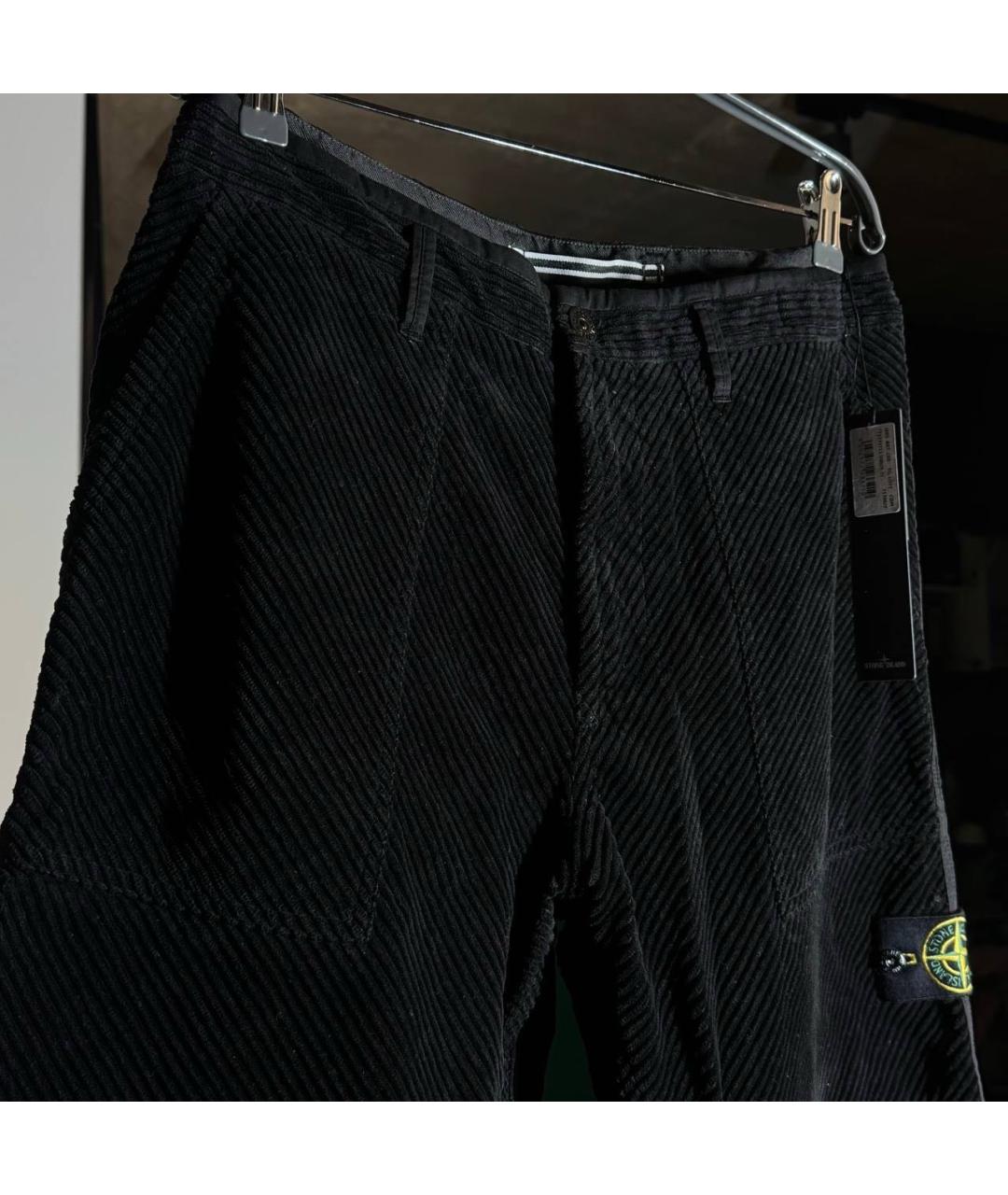 STONE ISLAND Черные хлопковые повседневные брюки, фото 4