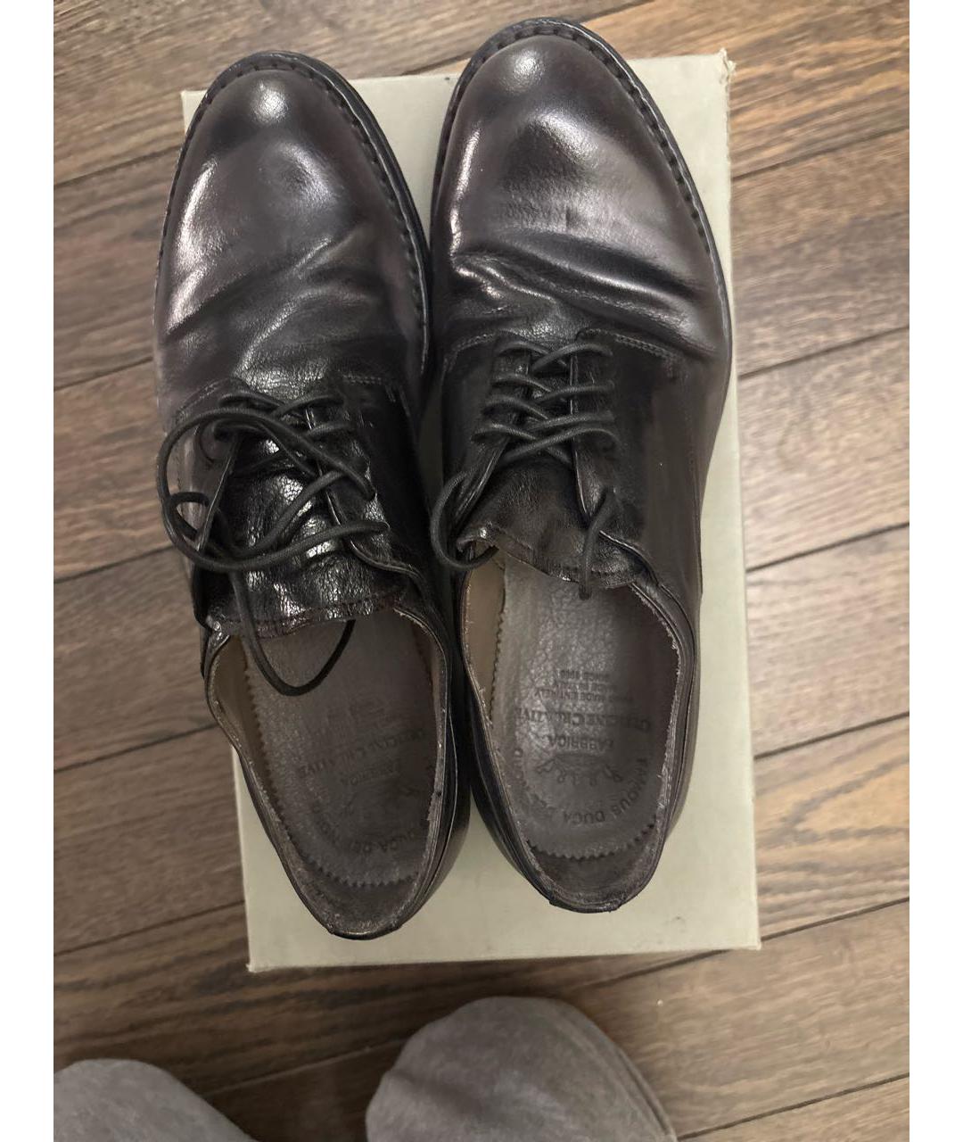 OFFICINE CREATIVE Антрацитовые кожаные низкие ботинки, фото 5