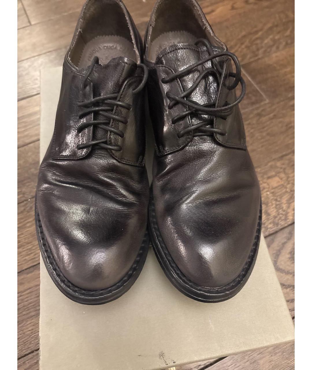 OFFICINE CREATIVE Антрацитовые кожаные низкие ботинки, фото 8