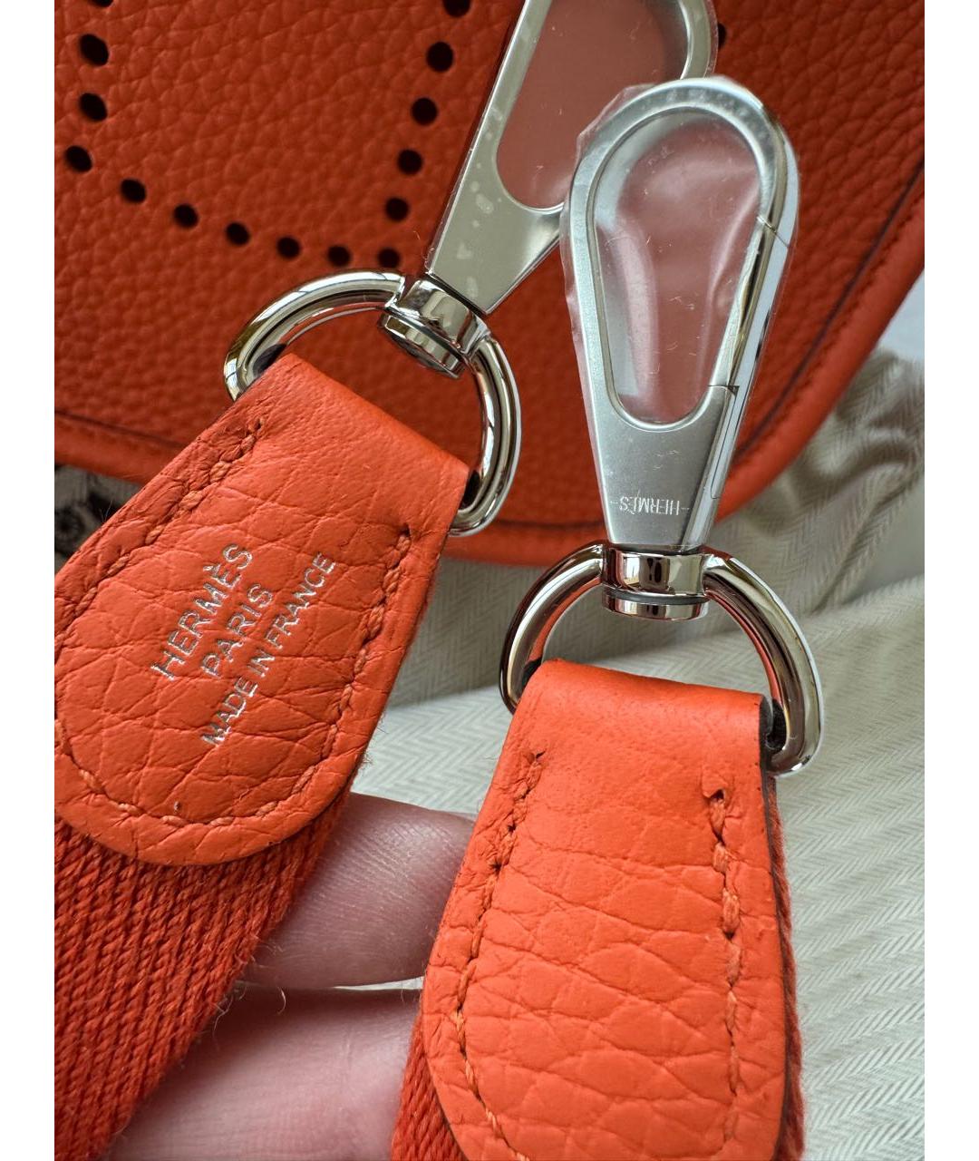 HERMES Оранжевая кожаная сумка через плечо, фото 7