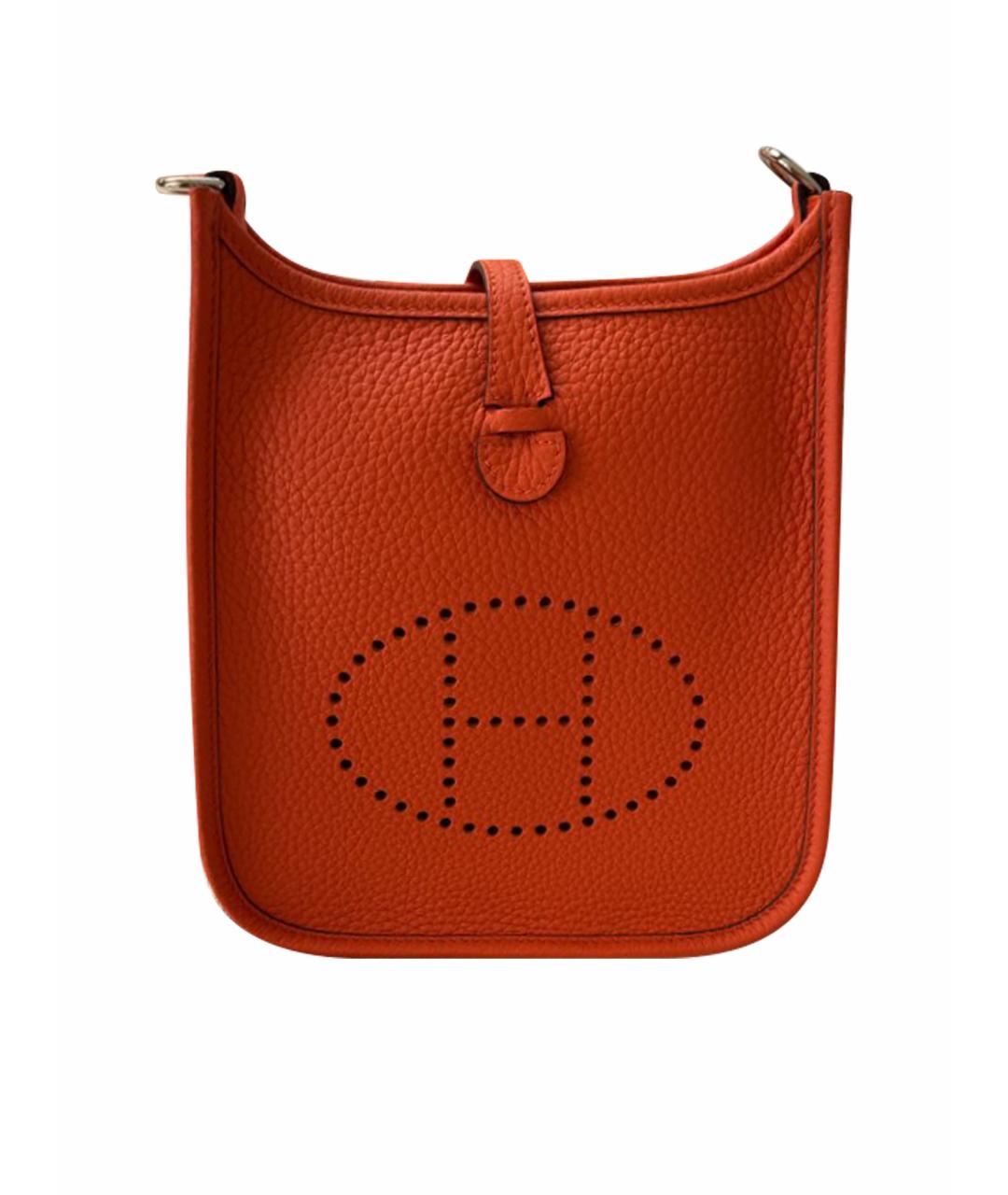 HERMES Оранжевая кожаная сумка через плечо, фото 1