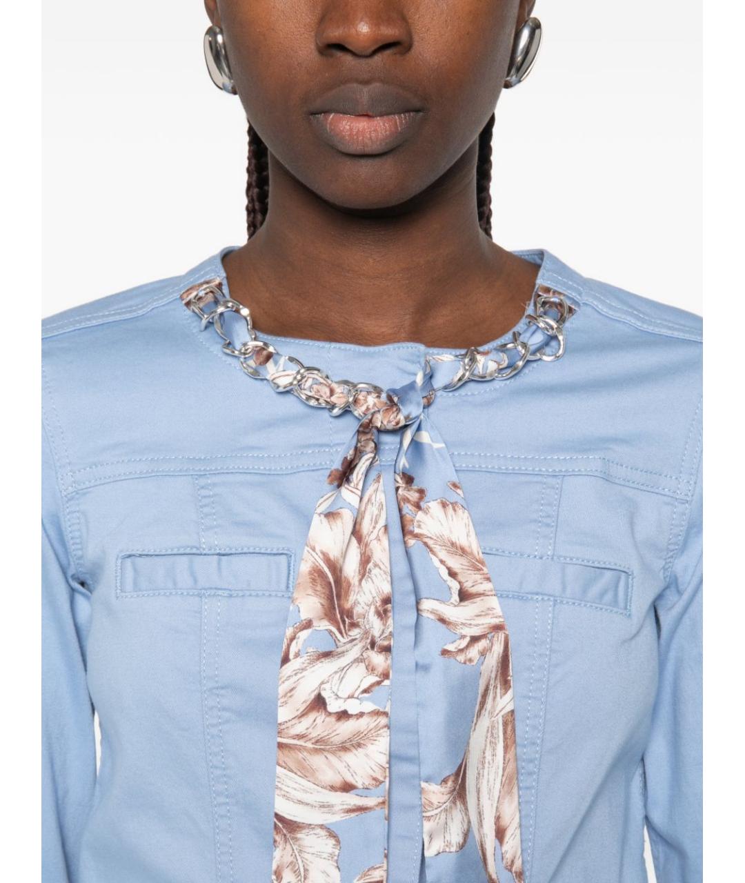 LIU JO Синяя хлопковая куртка, фото 3