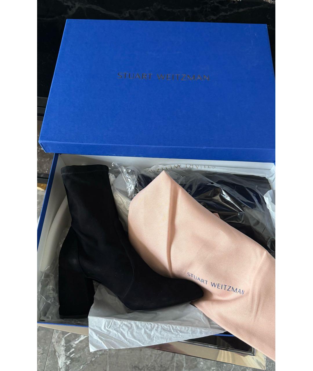 STUART WEITZMAN Черные замшевые ботильоны, фото 8