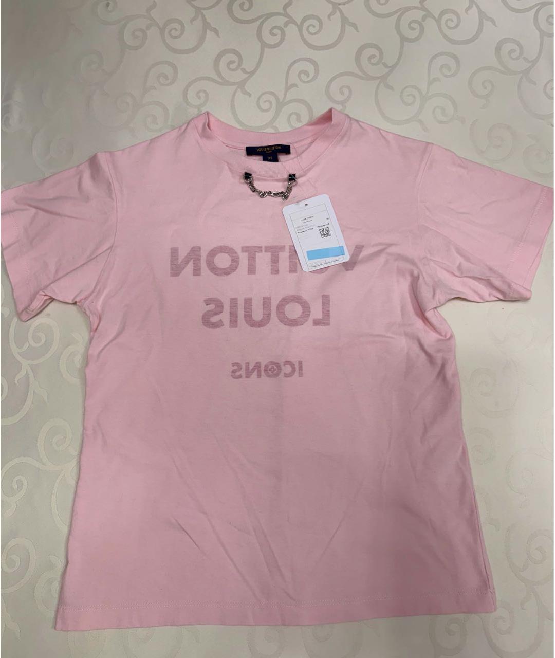LOUIS VUITTON Розовая хлопковая футболка, фото 5