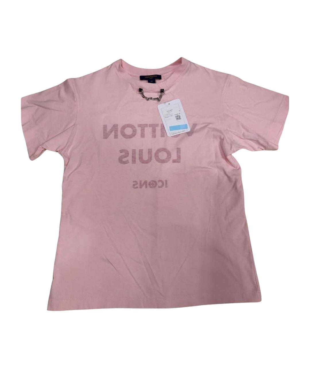 LOUIS VUITTON Розовая хлопковая футболка, фото 1