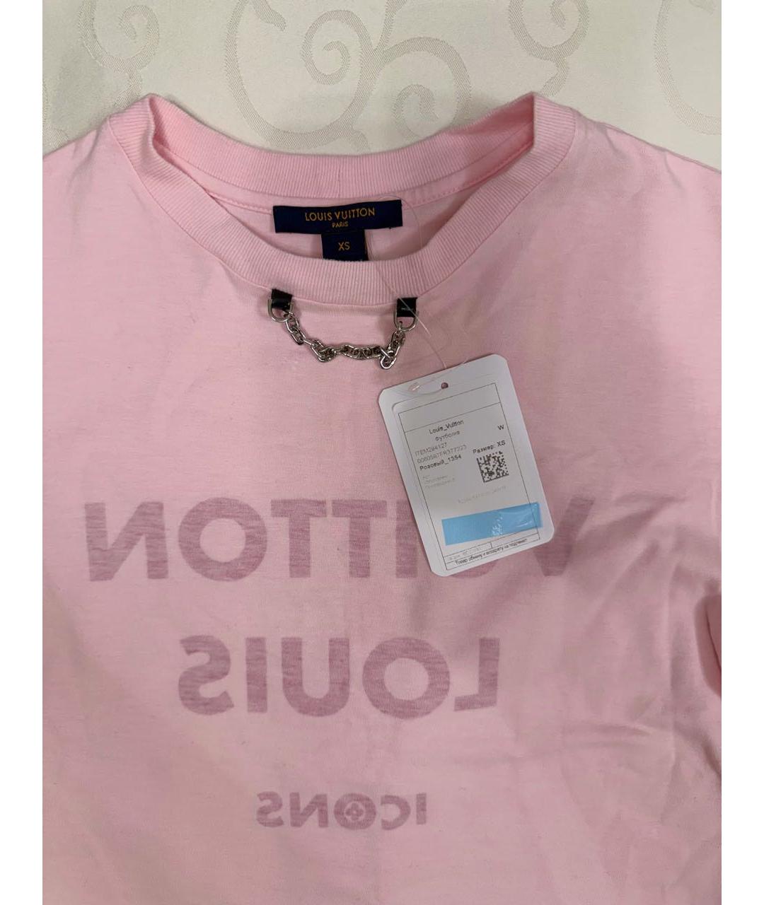 LOUIS VUITTON Розовая хлопковая футболка, фото 2