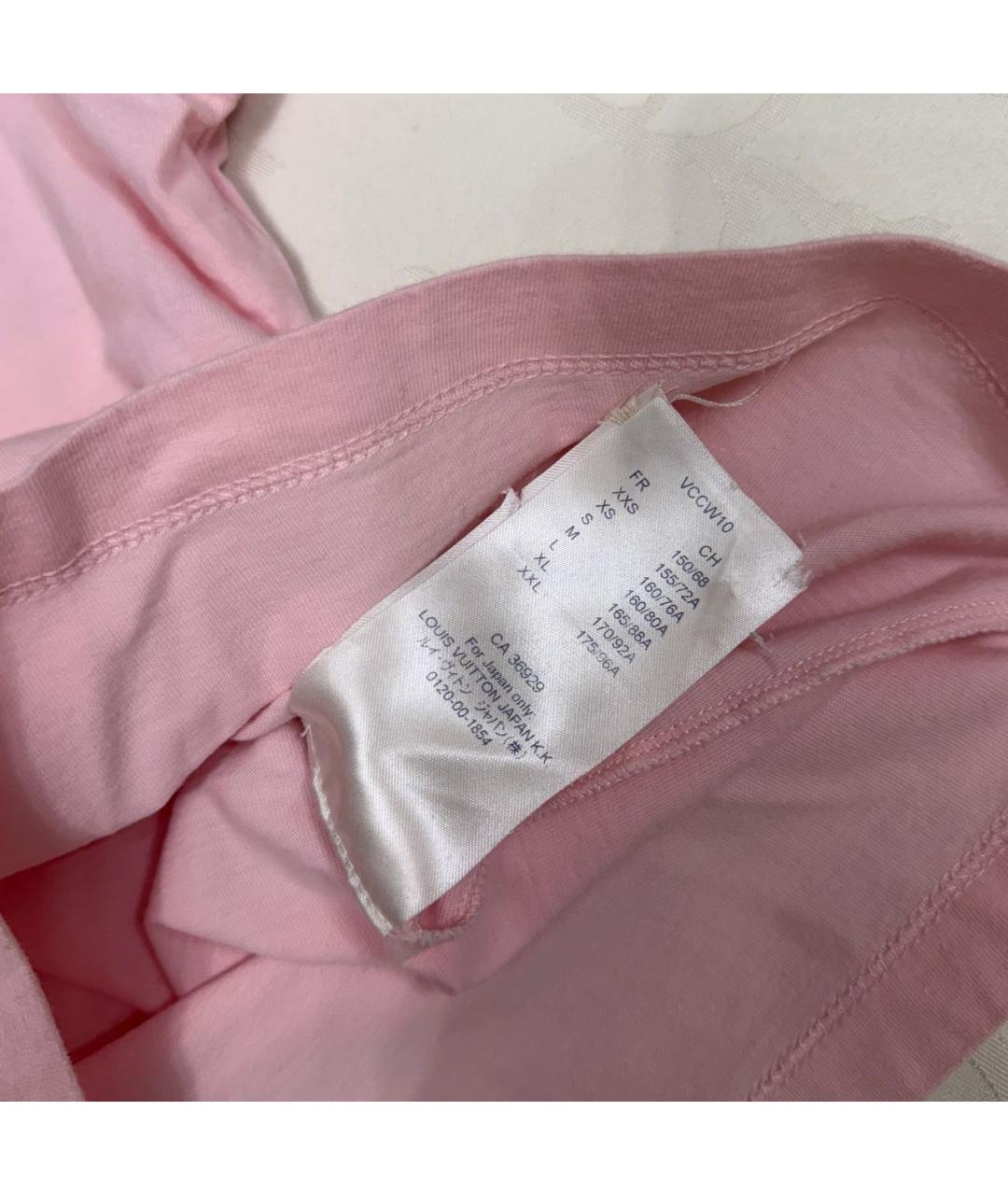 LOUIS VUITTON Розовая хлопковая футболка, фото 4