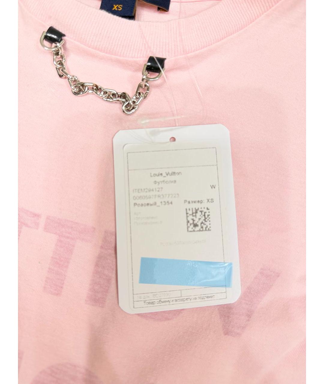 LOUIS VUITTON Розовая хлопковая футболка, фото 3