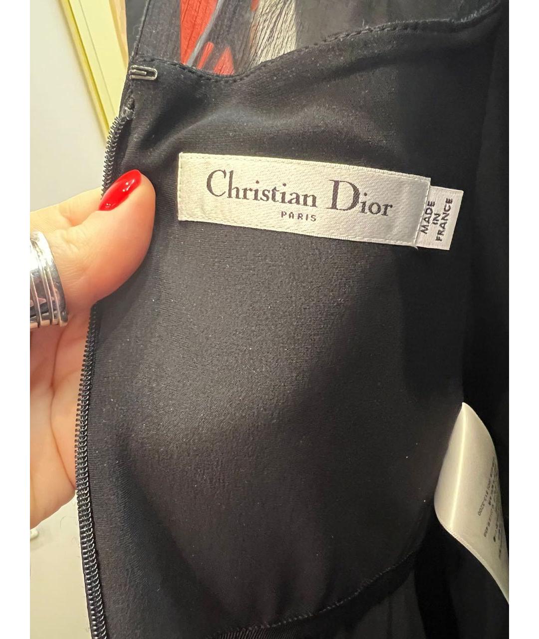 CHRISTIAN DIOR Черное шерстяное коктейльное платье, фото 5