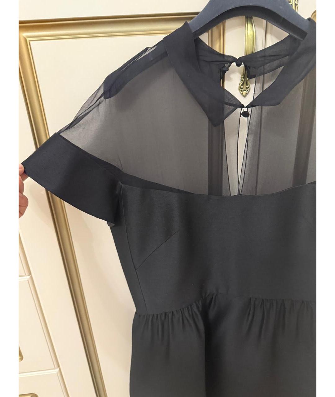 CHRISTIAN DIOR Черное шерстяное коктейльное платье, фото 8