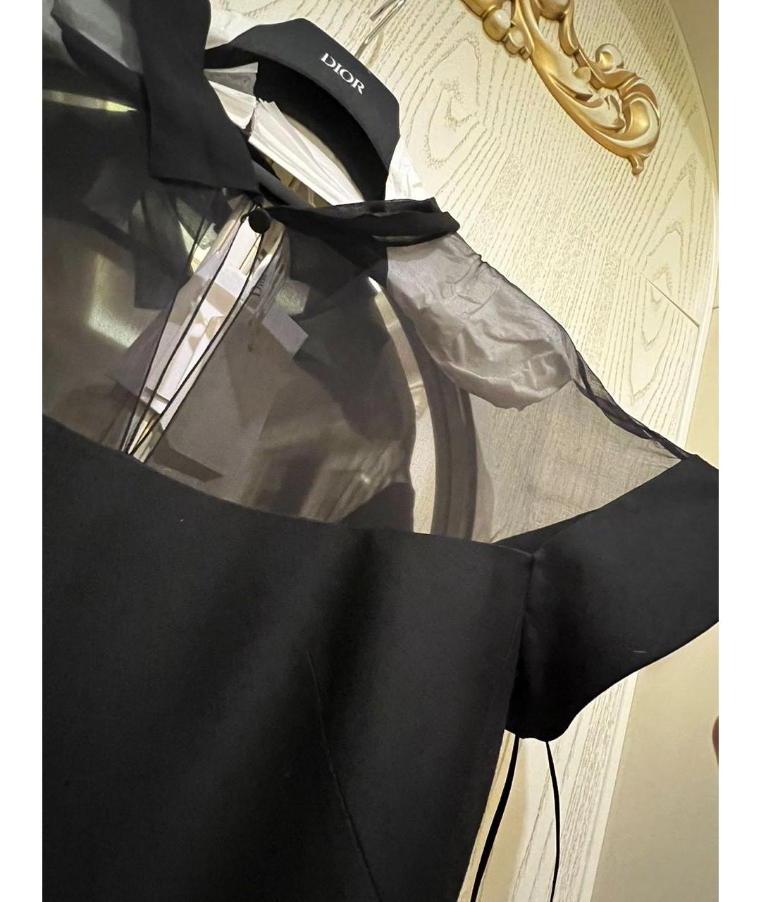 CHRISTIAN DIOR Черное шерстяное коктейльное платье, фото 4