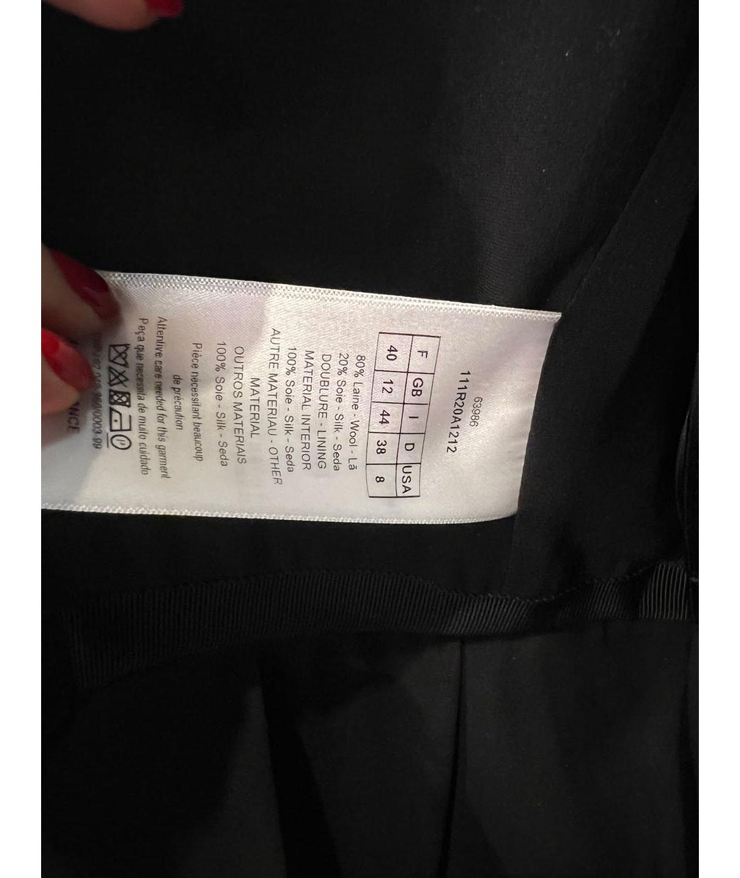 CHRISTIAN DIOR Черное шерстяное коктейльное платье, фото 6