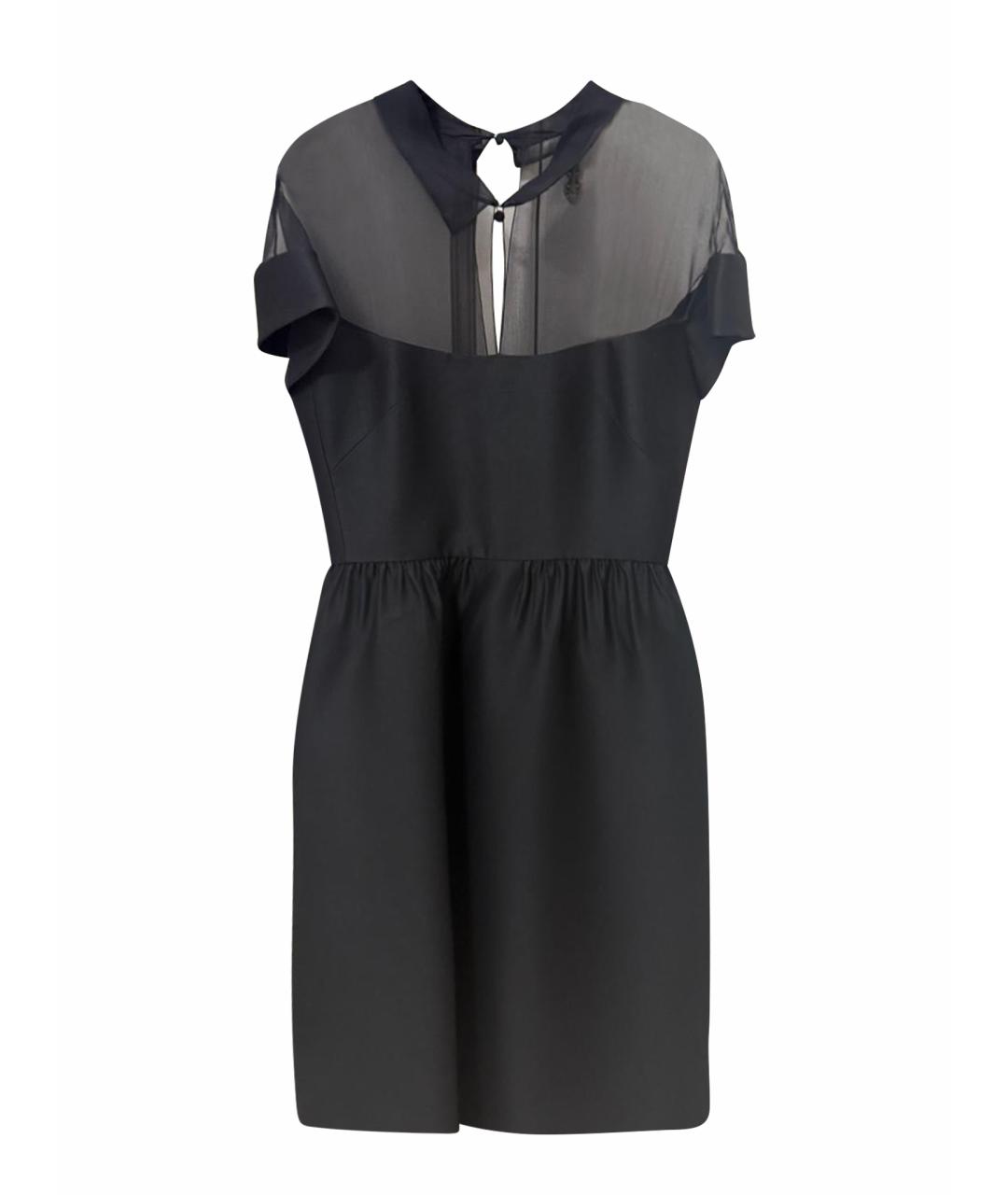 CHRISTIAN DIOR Черное шерстяное коктейльное платье, фото 1